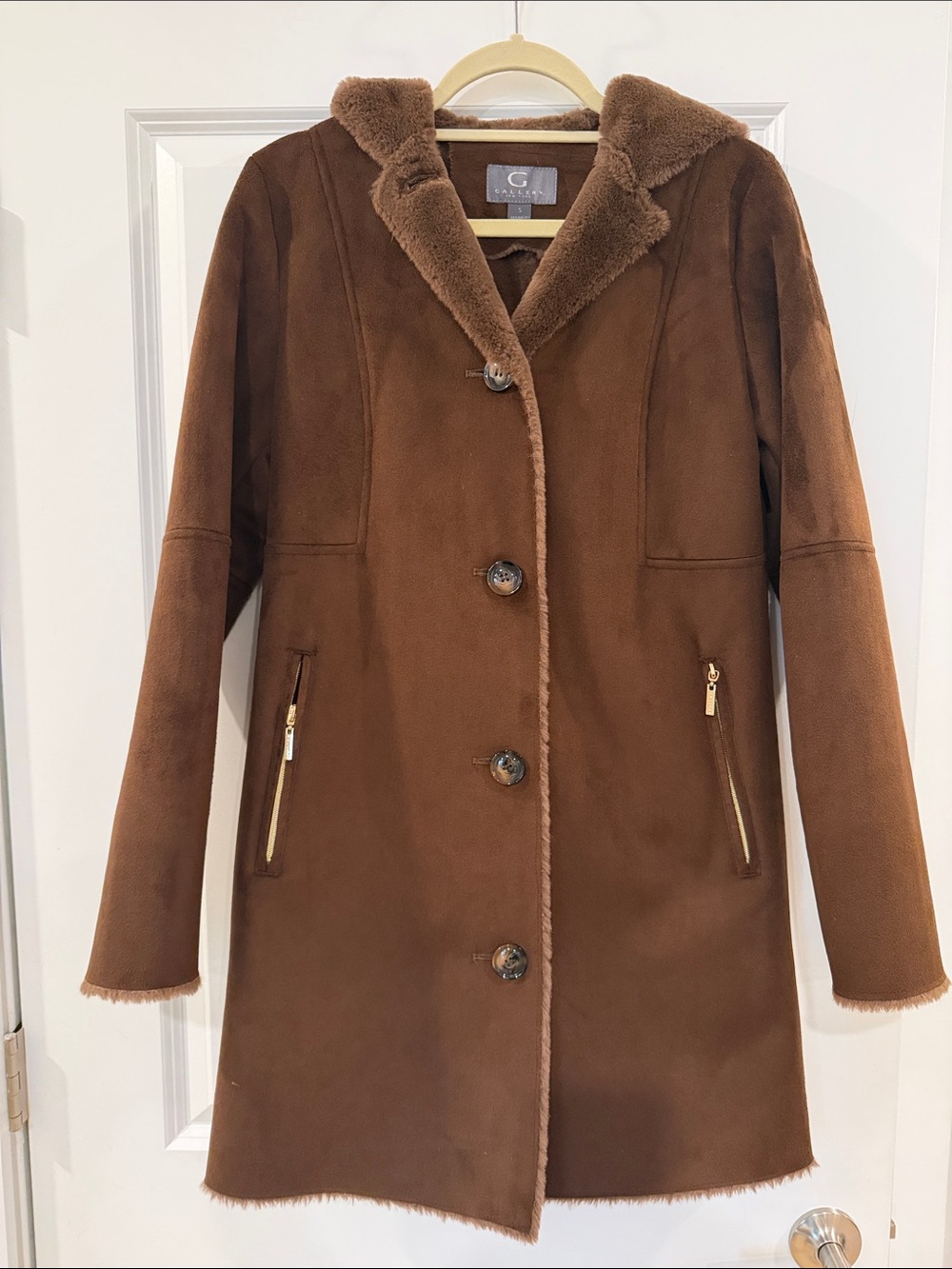 Faux Shearling Suede Coat